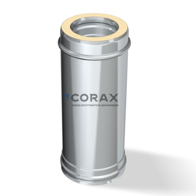 Дымоход утепленный (сэндвич) CORAX 0.5м 110/200, AISI 430/430, 0.5+0.5